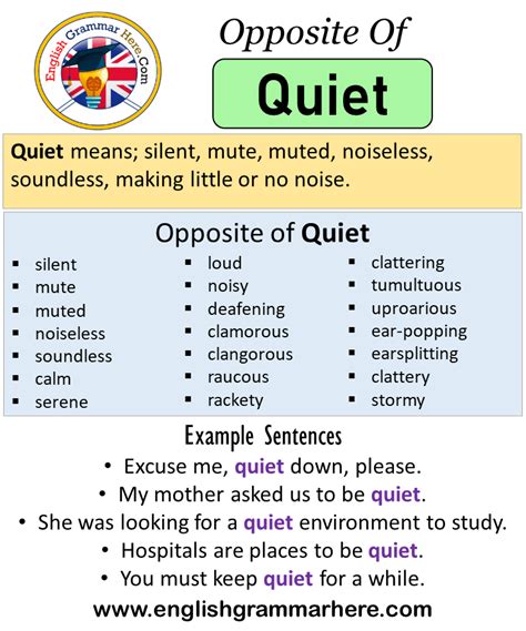 antonyms for quiet